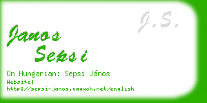 janos sepsi business card